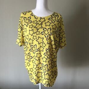 Lularoe Americana Yellow Bomb Pops Irma Tunic Top